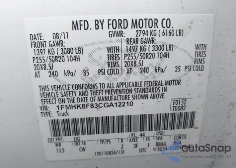 2012 Ford Explorer Limited from USA, damaged, VIN 1FMHK8F83CGA12210